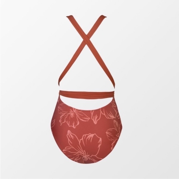 Women's VNeck Crisscross One Piece Swimsuit - Picture 2 of 8